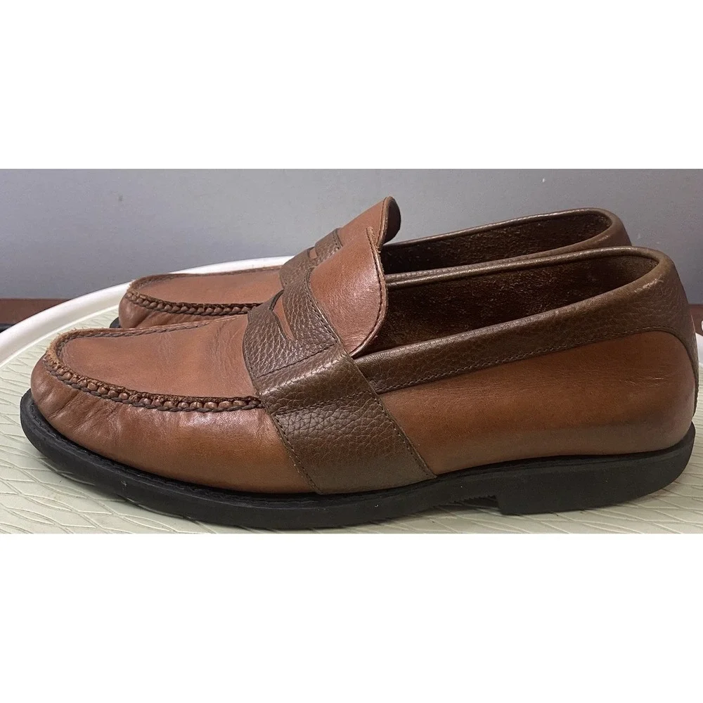 Rockport Men's Leather Driving Shoes Penny Loafer Brown Dress Shoes Sz. 12M